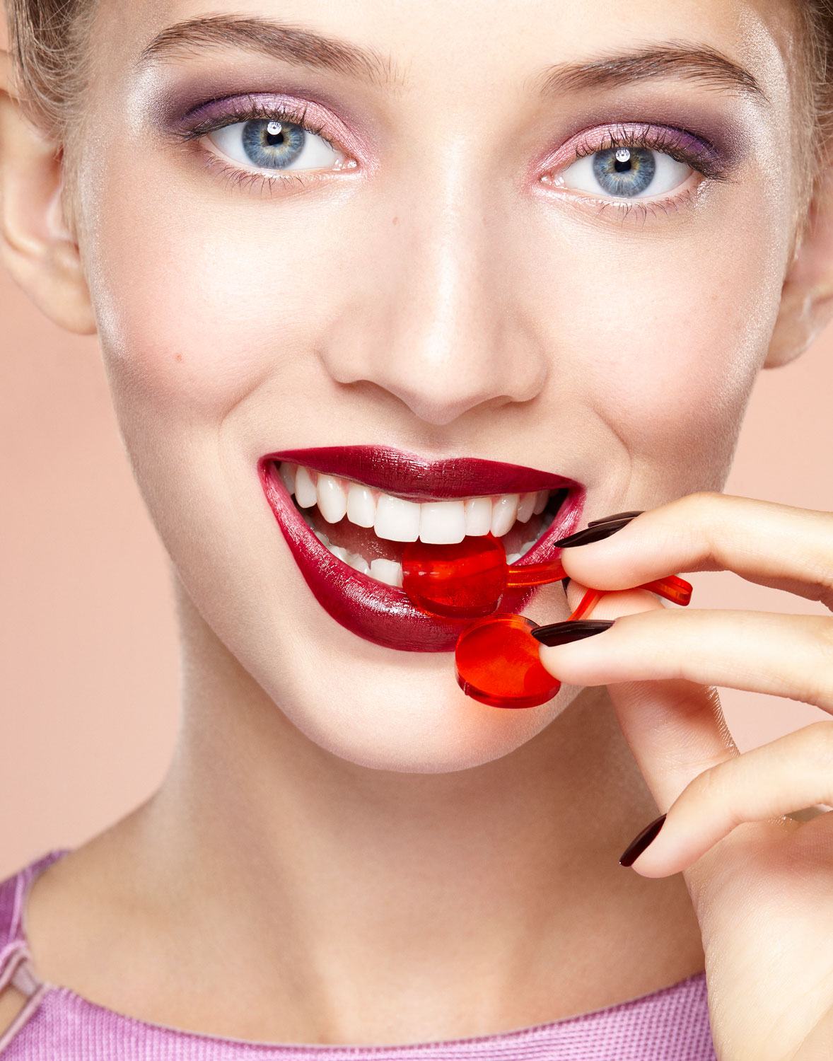 Naj Oleari cosmetics makeup campaign Milan